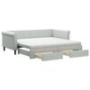 vidaXL Daybed with Trundle and Drawers Light Grey 90x190 cm Velvet