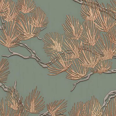DUTCH WALLCOVERINGS Wallpaper Pine Tree Green