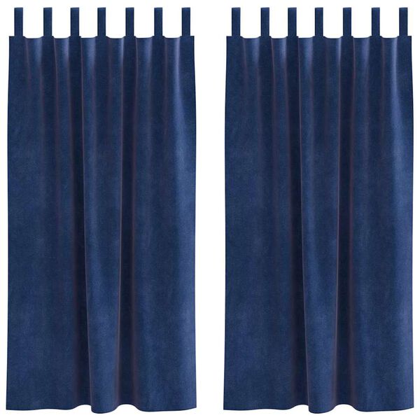 vidaXL Blackout Curtains 2 pcs Dark Blue 140 x 175 cm Velvet