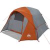 vidaXL Camping Tent Cabin 4-Person Grey and Orange Waterproof