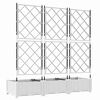 vidaXL Garden Planter 3 pcs White 120 x 40 x 125.5 cm Steel