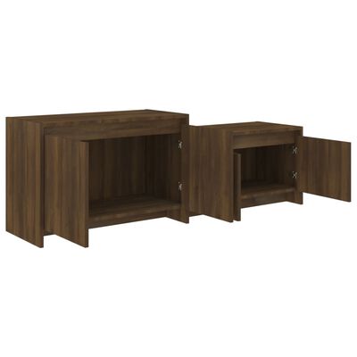 vidaXL TV Cabinet Brown Oak 146.5x35x50 cm Engineered Wood