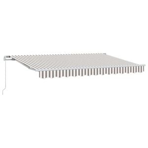 vidaXL Retractable Awning Light Grey and White 4 x 2 m Fabric