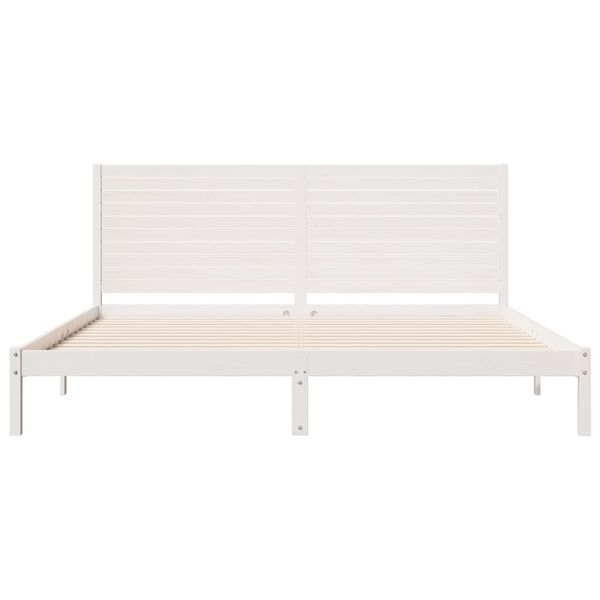 vidaXL Extra Long Bed Frame without Mattress White 180x210 cm Solid Wood