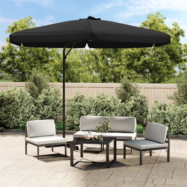 vidaXL Garden Parasol with Steel Pole 300 cm Black
