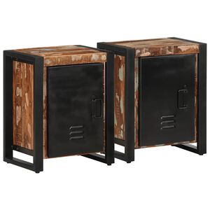 vidaXL Bedside Cabinets 2 pcs Multicolour Solid Rough Wood Mango