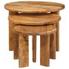 vidaXL Nesting Coffee Tables 3 pcs Brown Solid Mango Wood