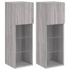 vidaXL TV Cabinets with LED Lights 2 pcs Grey Sonoma 30.5x30x90 cm