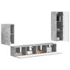 vidaXL TV Cabinet Set Wall-mounted 4 pcs Concrete Grey Engineered Wood