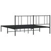 vidaXL Metal Bed Frame without Mattress with Headboard Black 180x200cm
