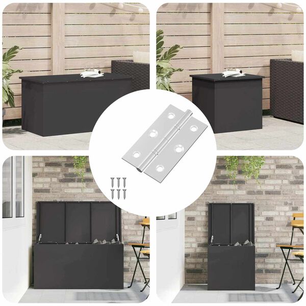 vidaXL Hinge Plain 12 pcs Silver 58 x 35 x 1 mm Steel