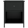 vidaXL Bedside Cabinet Black 40x42x50 cm Engineered Wood