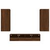 vidaXL 5 Piece TV Wall Units Brown Oak Engineered Wood