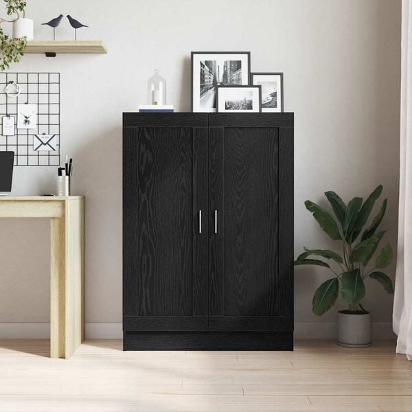 vidaXL Book Cabinet Black Oak 82.5 x 30.5 x 115 cm Engineered Wood
