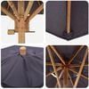 vidaXL Garden Parasol Dark grey 150 x 150 x 210 cm Bamboo