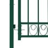 vidaXL Fence Gate with Arched Top Steel 100x86 cm Green