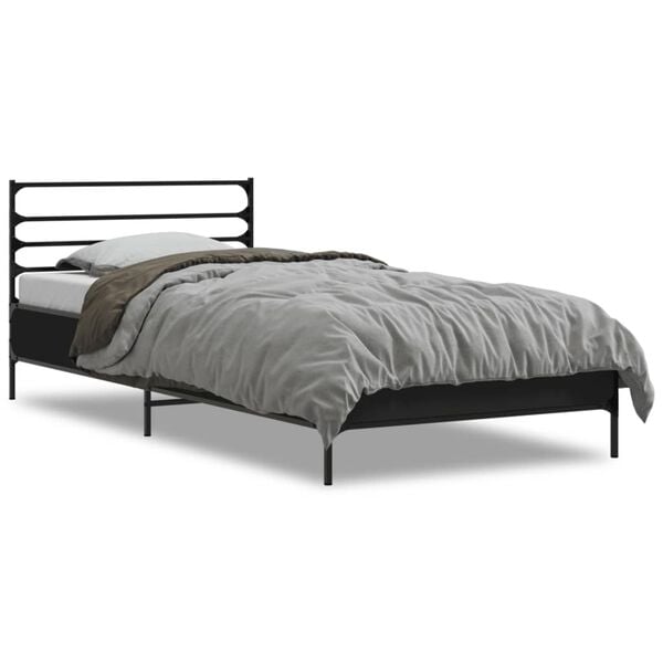 vidaXL Bed Frame without Mattress Black 90x190 cm Single