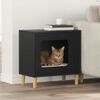 vidaXL Cat House Black 51 x 30 x 52 cm Engineered Wood