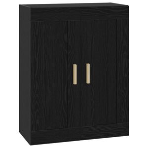 vidaXL Wall Cabinet Wall-Mounted Black oak 69.5 x 34 x 90 cm