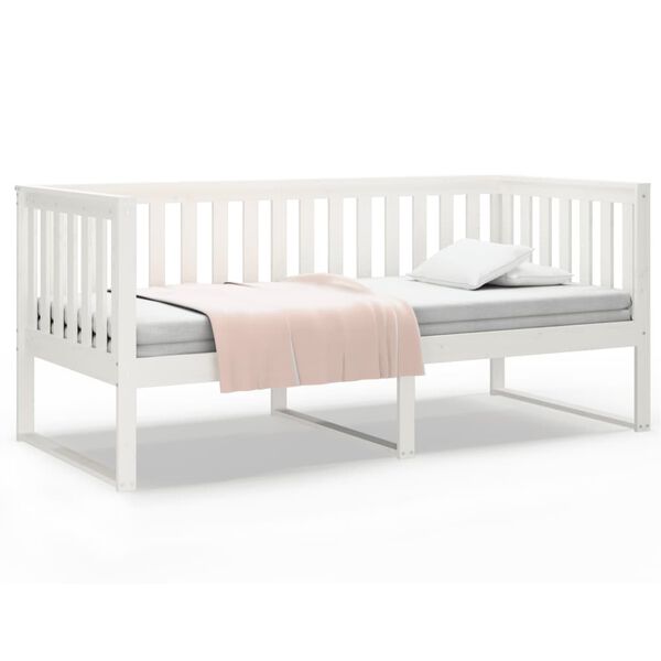 vidaXL Day Bed without Mattress White 90x190 cm Single Solid Wood Pine