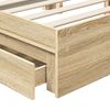 vidaXL Storage Bed with Drawer Sonoma Oak 150 x 200 cm Engineered Wood