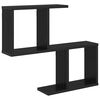 vidaXL Wall Shelf Black Oak 60 x 12 x 50.5 cm Engineered Wood