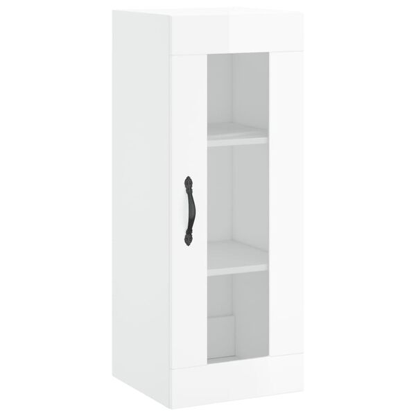 vidaXL Wall Mounted Cabinet High Gloss White 34.5x34x90 cm