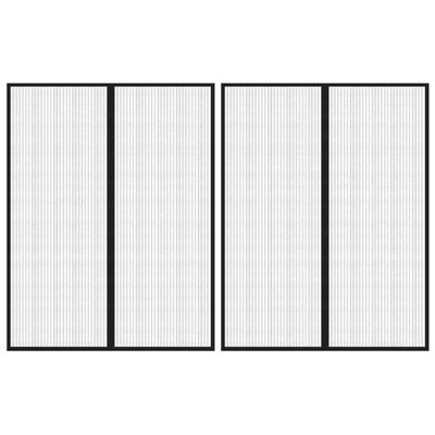 vidaXL Insect Door Curtains 2 pcs with Magnet Blocks Black 230x160 cm