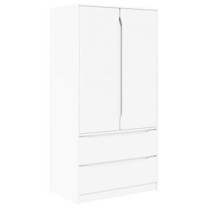 vidaXL Wardrobe with Drawer White 79.5 x 49 x 156 cm Engineered Wood