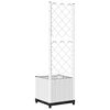 vidaXL Garden Planter with Trellis White 40x40x136 cm PP