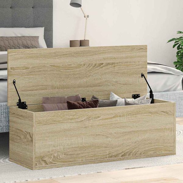 vidaXL Storage Box Sonoma Oak 102x35x35 cm Engineered Wood