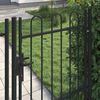 vidaXL Fence Gate Single Door with Arched Top Steel 1x1.5 m Black