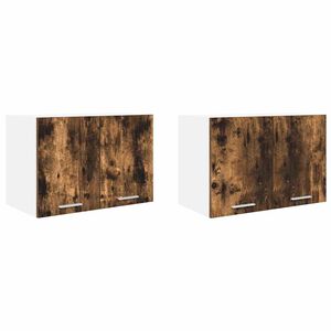 vidaXL Hanging Cabinet 2 pcs Smoked Oak and White 60 x 31 x 40 cm