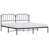 vidaXL Metal Bed Frame without Mattress with Headboard Black 200x200cm