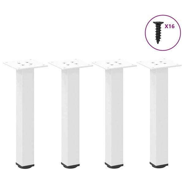 vidaXL Coffee Table Legs 4 pcs White 30-32 cm Steel