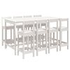 vidaXL 9 Piece Garden Bar Set White Solid Wood Pine
