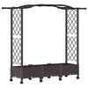 vidaXL Raised Bed with Trellis and Wheels Brown 169 x 40 x 129 cm PP