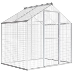 vidaXL Outdoor Aviary | Silver | Aluminium | 178x122x194 cm | Sturdy | Aviary