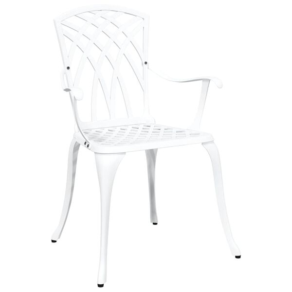 vidaXL Garden Chair 2 pcs White 53 x 51 x 88.5cm Aluminium
