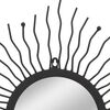 vidaXL Garden Wall Mirror Sunburst 60 cm Black