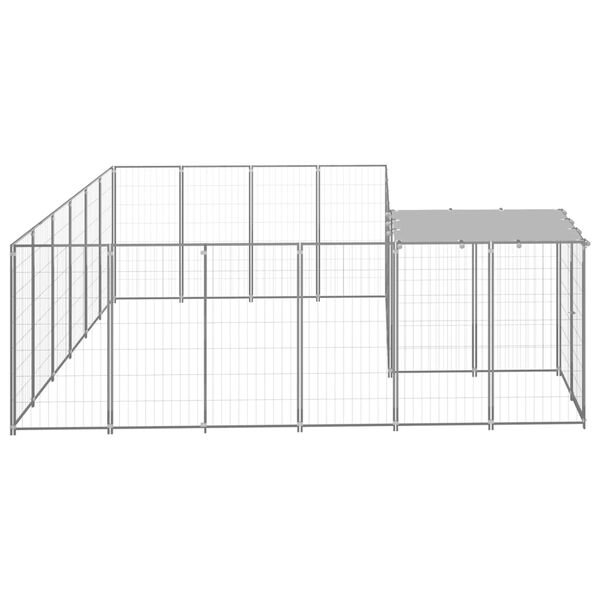 vidaXL Dog Kennel Silver 8.47 m² Steel