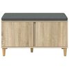vidaXL Hall Bench with Cushion with Storage Sonoma Oak 80 x 38 x 46 cm