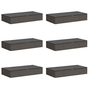vidaXL Storage Box with Transparent Top Window 6 pcs Grey