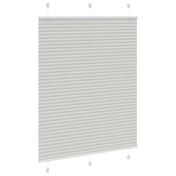 vidaXL Pleated Blind Light Grey 110x150 cm Fabric Width 109.4 cm Polyester