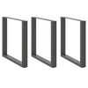 vidaXL Dining Table Legs U-Shaped 3 pcs Anthracite 90x(72-73) cm Steel