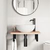 vidaXL Basin Shelf Wall Mounted Steel and Solid Wood Beech