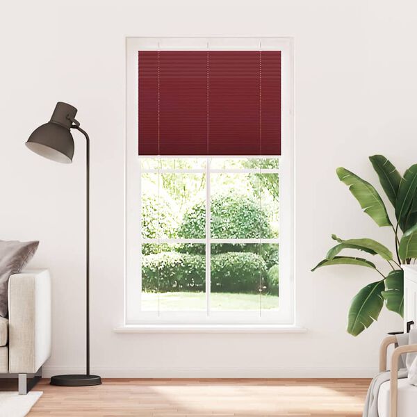 vidaXL Pleated Blind Bordeaux Red 110x200 cm Fabric Width 109.4 cm Polyester