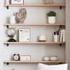 vidaXL Wall Shelf 100x10x2 cm Untreated Solid Wood Oak