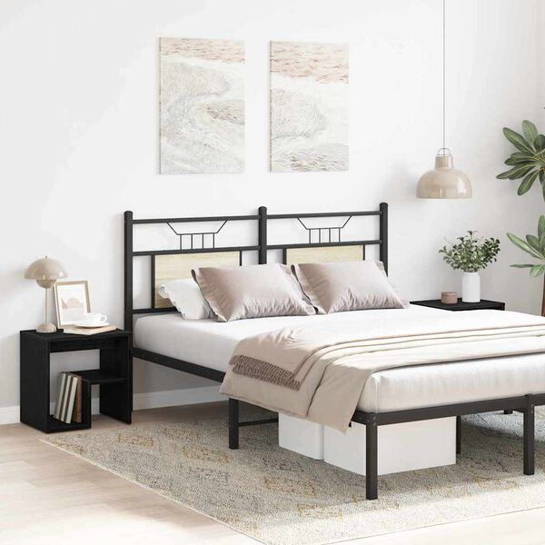 vidaXL Bedside Cabinet 2 pcs Black Oak 40 x 30 x 40 cm Engineered Wood