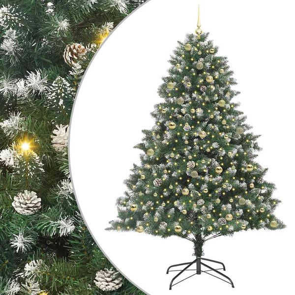 vidaXL Artificial Christmas Tree with 300 LEDs with Stand Green 240 cm